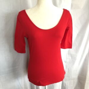 Ambiance Apparel Large Pink Juniors 3/4 Sleeve Top Fitted Shirt